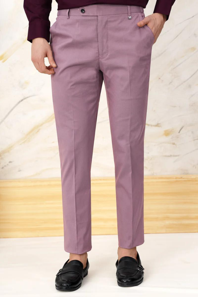 Men Striped Formal Smart Office Business Trousers Tapered Dress Pants Slim  Fit | eBay